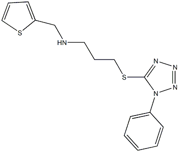 3-[(1-phenyl-1H-tetraazol-5-yl)sulfanyl]-N-(2-thienylmethyl)-1-propanamine 结构式
