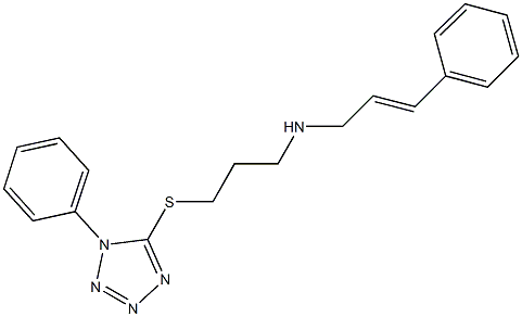 3-phenyl-N-{3-[(1-phenyl-1H-tetraazol-5-yl)sulfanyl]propyl}-2-propen-1-amine Structure