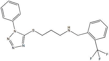 3-[(1-phenyl-1H-tetraazol-5-yl)sulfanyl]-N-[2-(trifluoromethyl)benzyl]-1-propanamine Structure