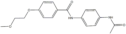 N-[4-(acetylamino)phenyl]-4-(2-methoxyethoxy)benzamide Struktur