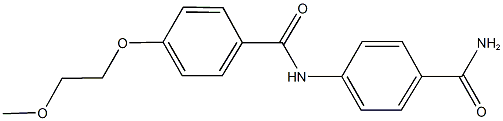 N-[4-(aminocarbonyl)phenyl]-4-(2-methoxyethoxy)benzamide Struktur