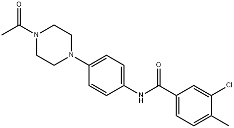 N-[4-(4-acetyl-1-piperazinyl)phenyl]-3-chloro-4-methylbenzamide Struktur