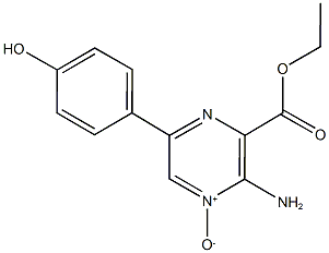 ethyl 3-amino-6-(4-hydroxyphenyl)pyrazine-2-carboxylate 4-oxide Struktur