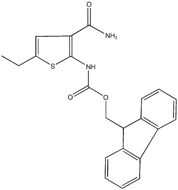 9H-fluoren-9-ylmethyl 3-(aminocarbonyl)-5-ethyl-2-thienylcarbamate 结构式