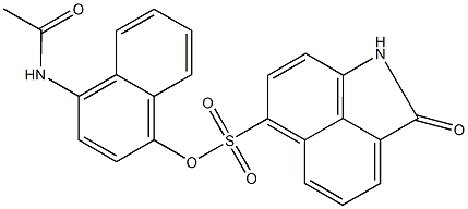4-(acetylamino)-1-naphthyl 2-oxo-1,2-dihydrobenzo[cd]indole-6-sulfonate Struktur