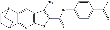N-(4-acetylphenyl)-5-amino-7-thia-1,9-diazatetracyclo[9.2.2.0~2,10~.0~4,8~]pentadeca-2(10),3,5,8-tetraene-6-carboxamide Struktur