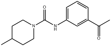 N-(3-acetylphenyl)-4-methyl-1-piperidinecarboxamide Struktur