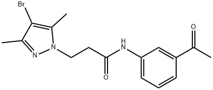 N-(3-acetylphenyl)-3-(4-bromo-3,5-dimethyl-1H-pyrazol-1-yl)propanamide Struktur