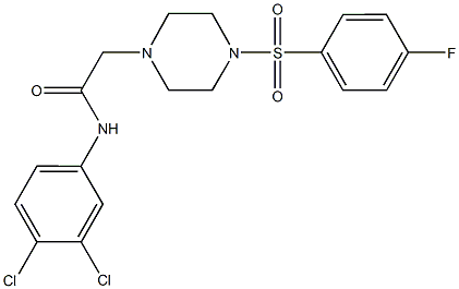 N-(3,4-dichlorophenyl)-2-{4-[(4-fluorophenyl)sulfonyl]-1-piperazinyl}acetamide Structure