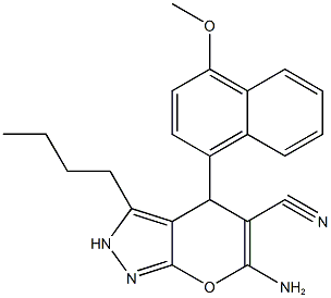 6-amino-3-butyl-4-(4-methoxy-1-naphthyl)-2,4-dihydropyrano[2,3-c]pyrazole-5-carbonitrile