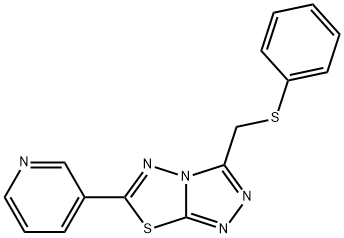 3-[(phenylsulfanyl)methyl]-6-(3-pyridinyl)[1,2,4]triazolo[3,4-b][1,3,4]thiadiazole Struktur