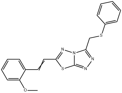 6-[(E)-2-(2-methoxyphenyl)ethenyl]-3-[(phenylsulfanyl)methyl][1,2,4]triazolo[3,4-b][1,3,4]thiadiazole 结构式