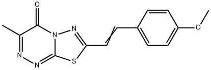 7-[(E)-2-(4-methoxyphenyl)ethenyl]-3-methyl-4H-[1,3,4]thiadiazolo[2,3-c][1,2,4]triazin-4-one 结构式