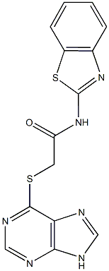 N-(1,3-benzothiazol-2-yl)-2-(9H-purin-6-ylsulfanyl)acetamide Struktur
