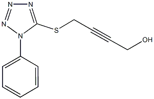 4-[(1-phenyl-1H-tetraazol-5-yl)sulfanyl]-2-butyn-1-ol Struktur