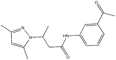 N-(3-acetylphenyl)-3-(3,5-dimethyl-1H-pyrazol-1-yl)butanamide Struktur