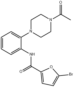 N-[2-(4-acetyl-1-piperazinyl)phenyl]-5-bromo-2-furamide 结构式