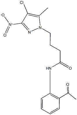 N-(2-acetylphenyl)-4-{4-chloro-3-nitro-5-methyl-1H-pyrazol-1-yl}butanamide Structure