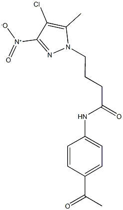 N-(4-acetylphenyl)-4-{4-chloro-3-nitro-5-methyl-1H-pyrazol-1-yl}butanamide Structure