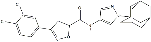 N-[1-(1-adamantyl)-1H-pyrazol-4-yl]-3-(3,4-dichlorophenyl)-4,5-dihydro-5-isoxazolecarboxamide Struktur