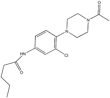 N-[4-(4-acetyl-1-piperazinyl)-3-chlorophenyl]pentanamide Struktur
