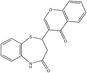 2-(4-oxo-4H-chromen-3-yl)-2,3-dihydro-1,5-benzothiazepin-4(5H)-one Structure