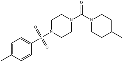 1-[(4-methylphenyl)sulfonyl]-4-[(4-methyl-1-piperidinyl)carbonyl]piperazine Struktur