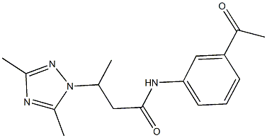 N-(3-acetylphenyl)-3-(3,5-dimethyl-1H-1,2,4-triazol-1-yl)butanamide Structure