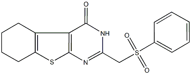 2-[(phenylsulfonyl)methyl]-5,6,7,8-tetrahydro[1]benzothieno[2,3-d]pyrimidin-4(3H)-one Struktur