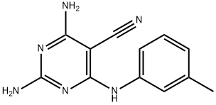 2,4-diamino-6-(3-toluidino)-5-pyrimidinecarbonitrile Structure