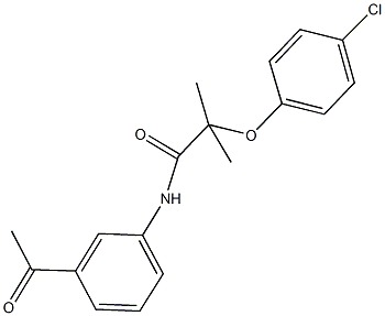 N-(3-acetylphenyl)-2-(4-chlorophenoxy)-2-methylpropanamide Struktur