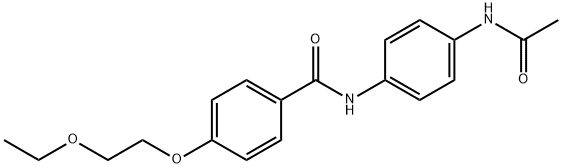N-[4-(acetylamino)phenyl]-4-(2-ethoxyethoxy)benzamide 化学構造式