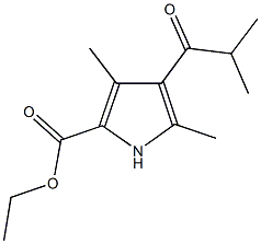 ethyl 4-isobutyryl-3,5-dimethyl-1H-pyrrole-2-carboxylate Struktur