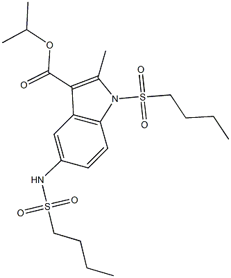 isopropyl 1-(butylsulfonyl)-5-[(butylsulfonyl)amino]-2-methyl-1H-indole-3-carboxylate Struktur