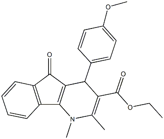 ethyl 4-(4-methoxyphenyl)-1,2-dimethyl-5-oxo-4,5-dihydro-1H-indeno[1,2-b]pyridine-3-carboxylate Struktur