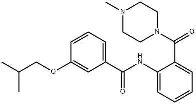 3-isobutoxy-N-{2-[(4-methyl-1-piperazinyl)carbonyl]phenyl}benzamide Struktur
