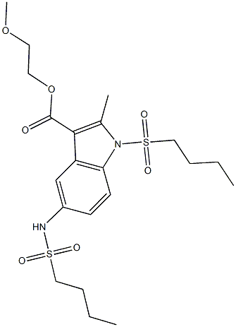 912895-83-1 2-methoxyethyl 1-(butylsulfonyl)-5-[(butylsulfonyl)amino]-2-methyl-1H-indole-3-carboxylate