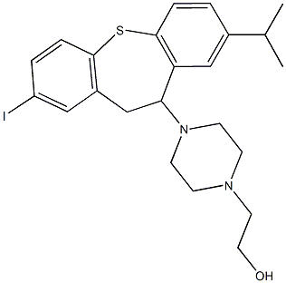 2-[4-(2-iodo-8-isopropyl-10,11-dihydrodibenzo[b,f]thiepin-10-yl)-1-piperazinyl]ethanol Struktur