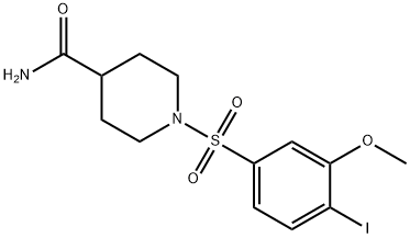 1-[(4-iodo-3-methoxyphenyl)sulfonyl]-4-piperidinecarboxamide 结构式