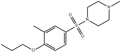 2-methyl-4-[(4-methyl-1-piperazinyl)sulfonyl]phenyl propyl ether Struktur