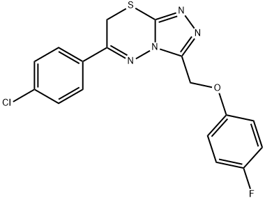 [6-(4-chlorophenyl)-7H-[1,2,4]triazolo[3,4-b][1,3,4]thiadiazin-3-yl]methyl 4-fluorophenyl ether 结构式