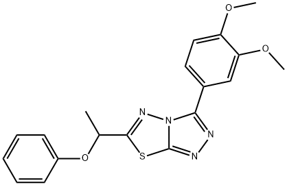 3-(3,4-dimethoxyphenyl)-6-(1-phenoxyethyl)[1,2,4]triazolo[3,4-b][1,3,4]thiadiazole,919023-57-7,结构式