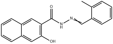 3-hydroxy-N'-(2-methylbenzylidene)-2-naphthohydrazide Struktur