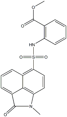 methyl 2-{[(1-methyl-2-oxo-1,2-dihydrobenzo[cd]indol-6-yl)sulfonyl]amino}benzoate Struktur