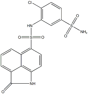 N-[5-(aminosulfonyl)-2-chlorophenyl]-2-oxo-1,2-dihydrobenzo[cd]indole-6-sulfonamide Structure