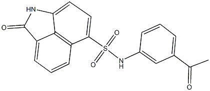 N-(3-acetylphenyl)-2-oxo-1,2-dihydrobenzo[cd]indole-6-sulfonamide 结构式