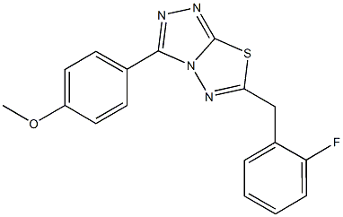 4-[6-(2-fluorobenzyl)[1,2,4]triazolo[3,4-b][1,3,4]thiadiazol-3-yl]phenyl methyl ether Struktur