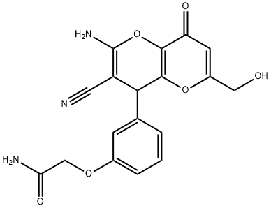 923551-82-0 2-{3-[2-amino-3-cyano-6-(hydroxymethyl)-8-oxo-4,8-dihydropyrano[3,2-b]pyran-4-yl]phenoxy}acetamide