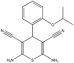 2,6-diamino-4-(2-isopropoxyphenyl)-4H-thiopyran-3,5-dicarbonitrile Structure