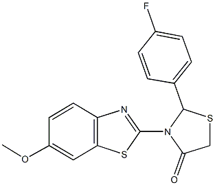 2-(4-fluorophenyl)-3-(6-methoxy-1,3-benzothiazol-2-yl)-1,3-thiazolidin-4-one Structure